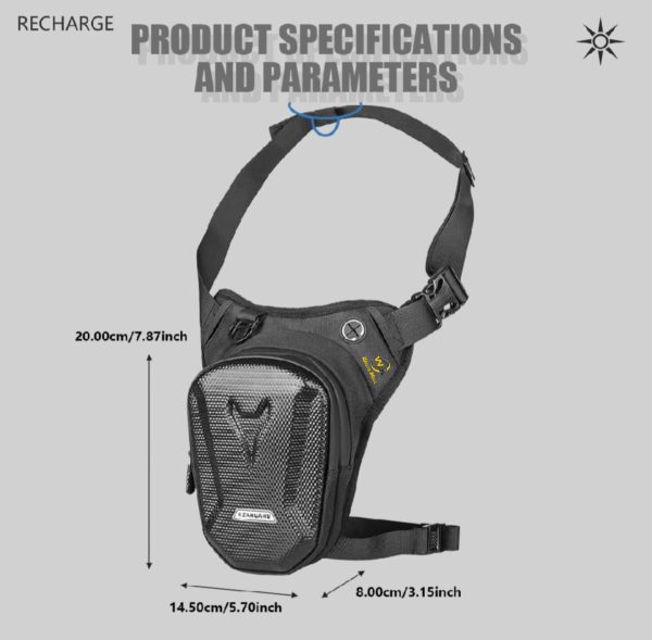 Carbon Hard Shell Fiber Drop Leg Side Bag Shoulder Bag Waist Bag Motorcycle Leg Bag #wm #Walimall - Image 6