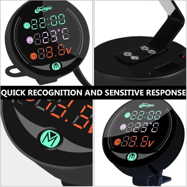 Motorcycle 3 In 1 Gadget Time Temperature Volt Meter - Image 5