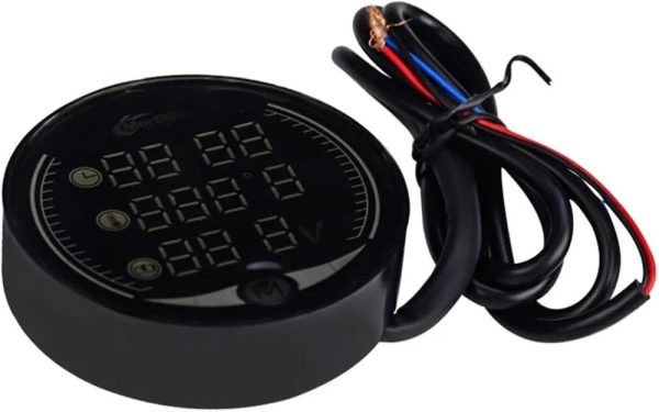 Motorcycle 3 In 1 Gadget Time Temperature Volt Meter - Image 6