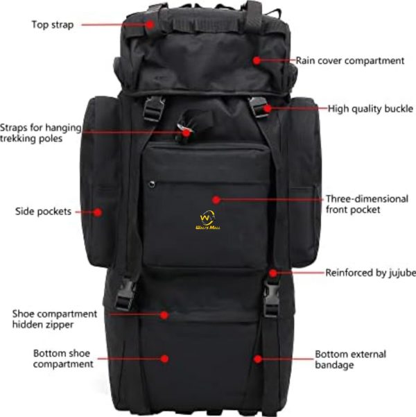 Hiking Bag 65L With U Aluminium Rod - Image 9