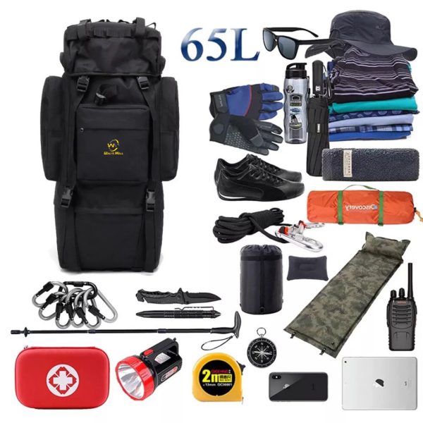 Hiking Bag 65L With U Aluminium Rod