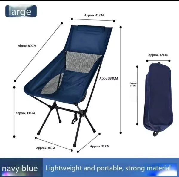 Foldable Camping Outdoor Chair Blue - Image 2