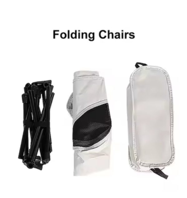 Foldable Camping Outdoor Chair Grey - Image 6