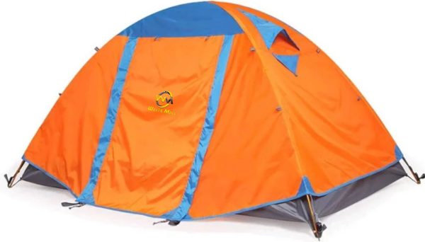 Orange Premium Quality Manual Double Layer Waterproof Tent 2.5 Kg