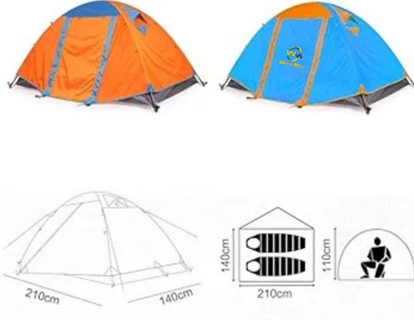 Blue Premium Quality Manual Double Layer Waterproof Tent 2.5 Kg - Image 2