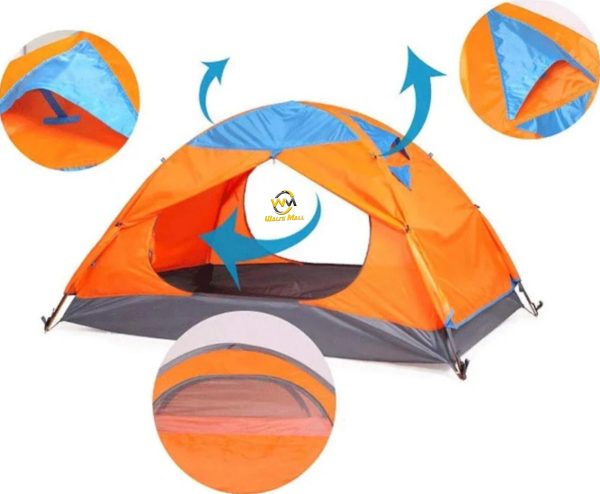 Orange Premium Quality Manual Double Layer Waterproof Tent 2.5 Kg - Image 4