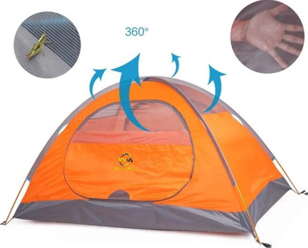 Orange Premium Quality Manual Double Layer Waterproof Tent 2.5 Kg - Image 6