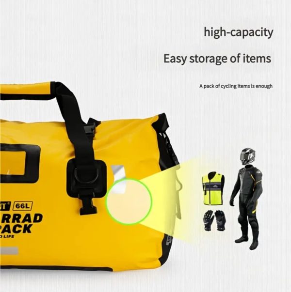 MOTORAD DRY PACK 66L Yellow Touring Bag Waterproof - Image 3