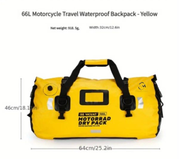 MOTORAD DRY PACK 66L Yellow Touring Bag Waterproof - Image 6