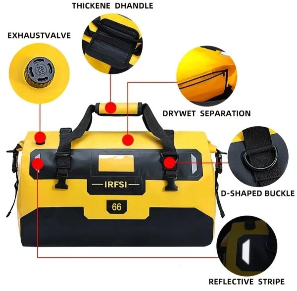 IRFSI 66L Dry Bag Touring Waterproof Bag Rear Bag - Image 5