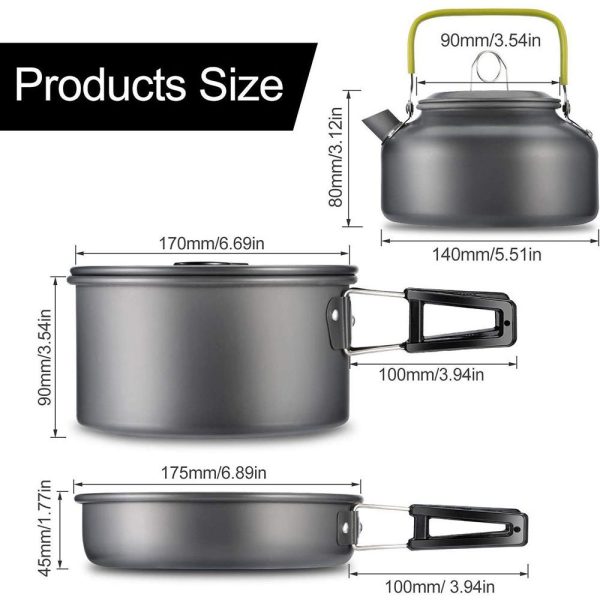 Portable Cookware With Cattle Set Cooking Set Picnic Outdoor Camping - Image 4