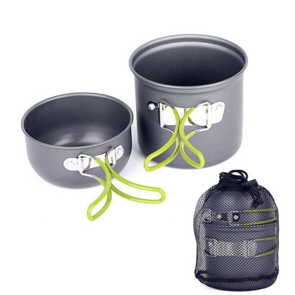 2 Pc Portable Cookware With Cattle Set Cooking Set Picnic Outdoor Camping - Image 2