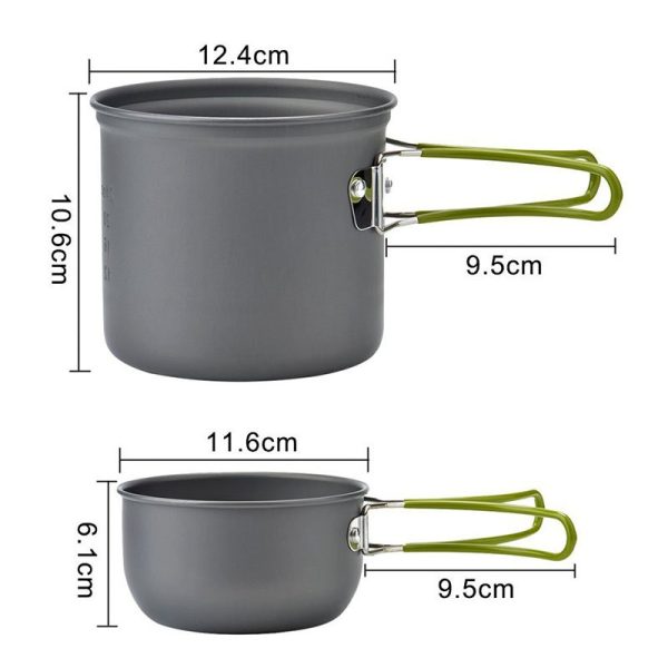2 Pc Portable Cookware With Cattle Set Cooking Set Picnic Outdoor Camping - Image 5