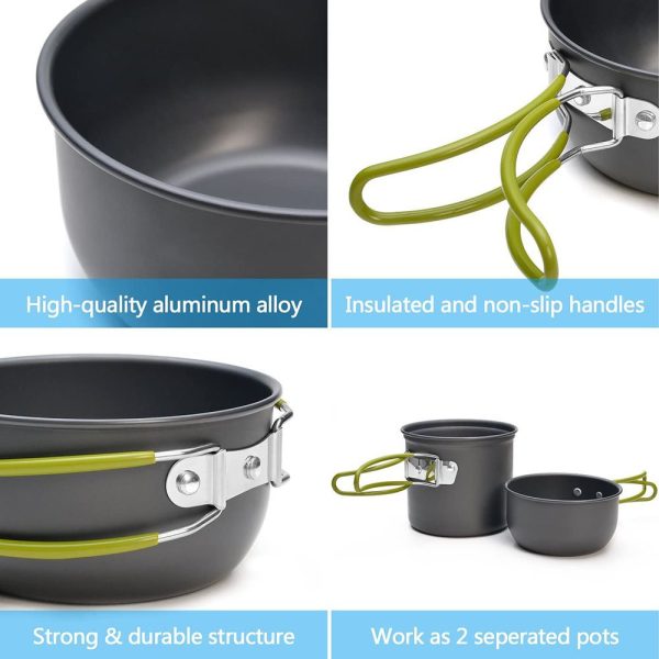 2 Pc Portable Cookware With Cattle Set Cooking Set Picnic Outdoor Camping - Image 6