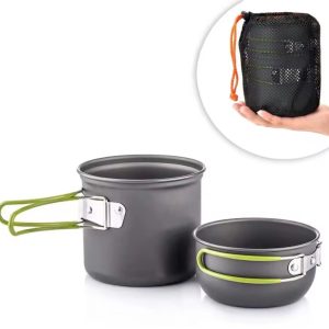 2 Pc Portable Cookware With Cattle Set Cooking Set Picnic Outdoor Camping