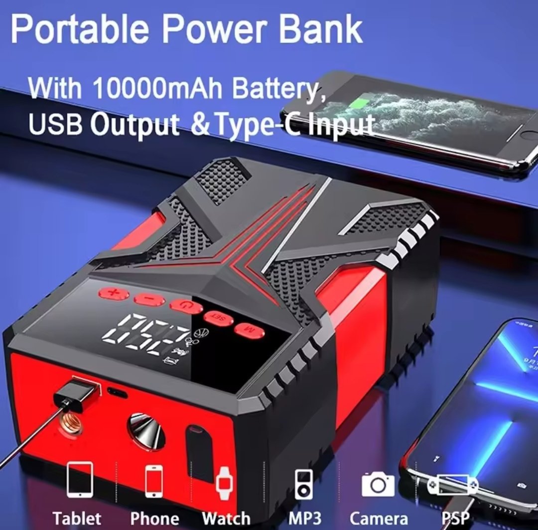 Multi-Function Jump Starter, Air Pump & Power Bank – 10000mAh - Image 3