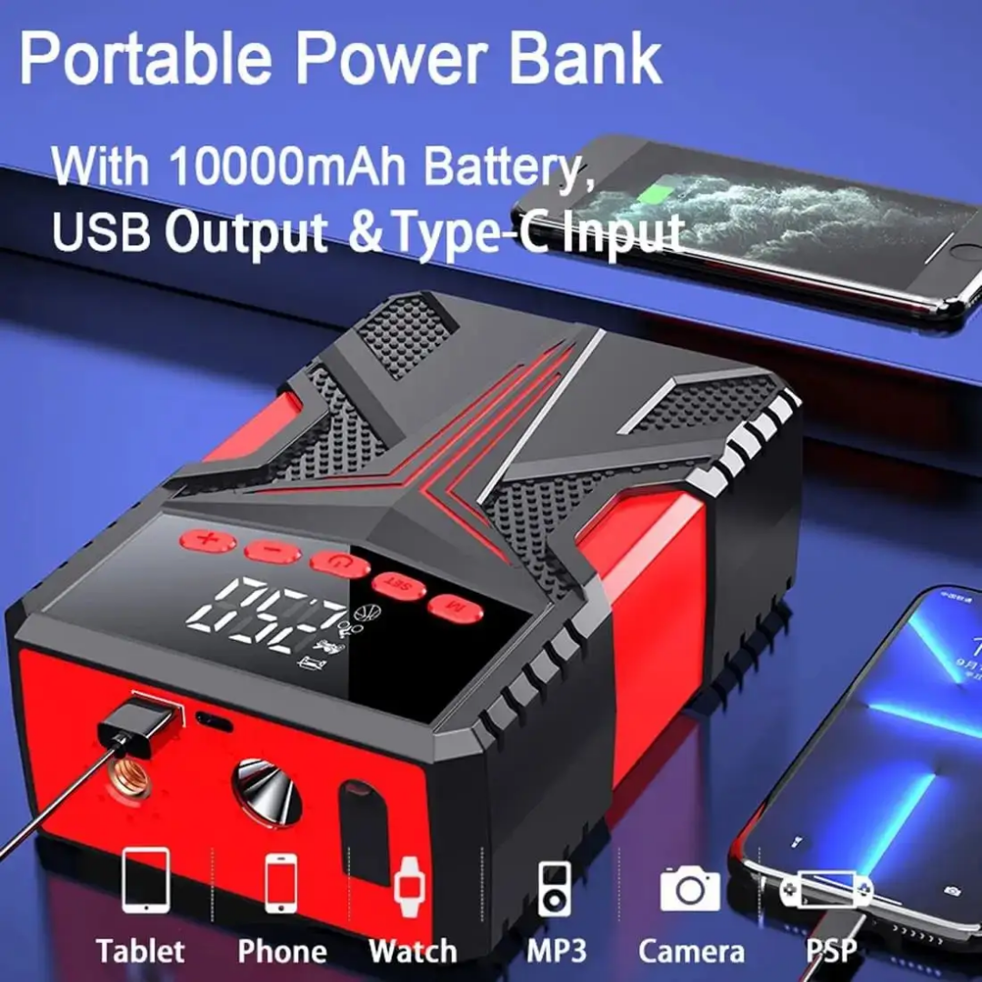 Multi-Function Jump Starter, Air Pump & Power Bank – 10000mAh - Image 5