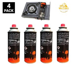 Butane Gas Can 220G Camper Gas For Camping Stoves Pack of 4 #Wm #Walimall.pk