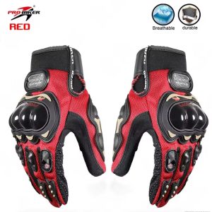 Motorcycle Pro Biker Gloves Red With Touch Support XL Size